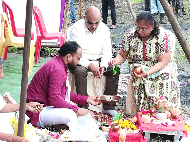 Bhumi Poojan at MIDC Textile Park in Amravati